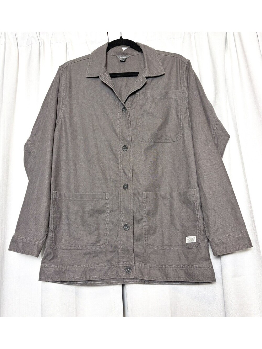 Eddie Bauer Cotton Blend Grey Lightweight Canvas Chore Coat. Size XS. $118